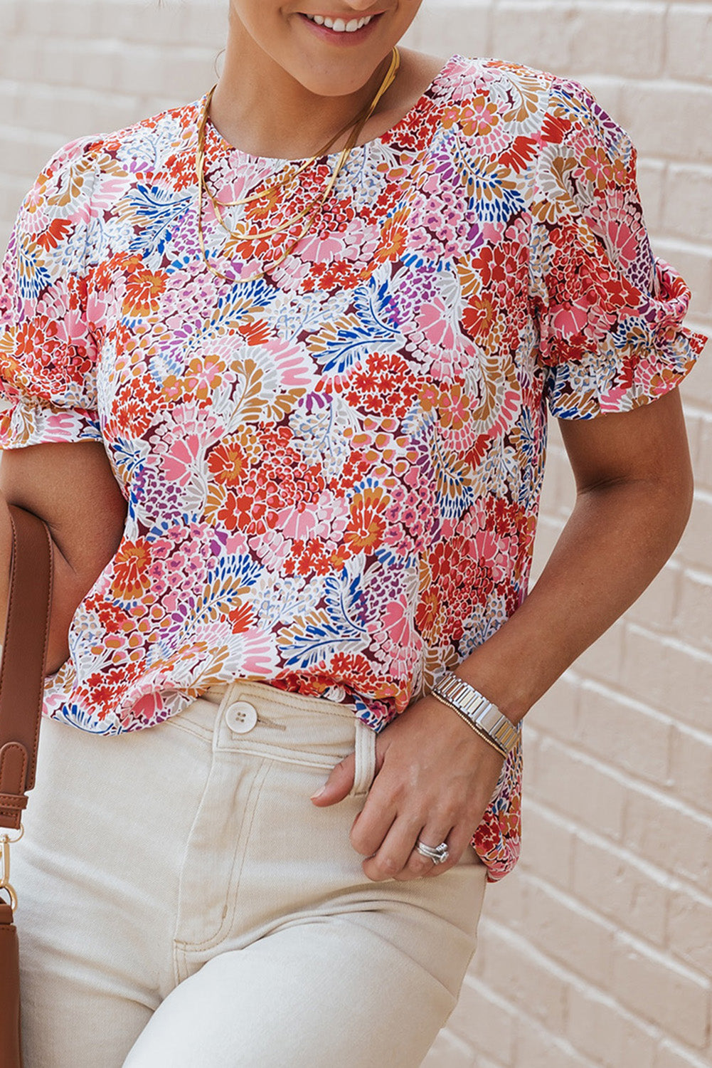 Sleeveless Floral Print Top