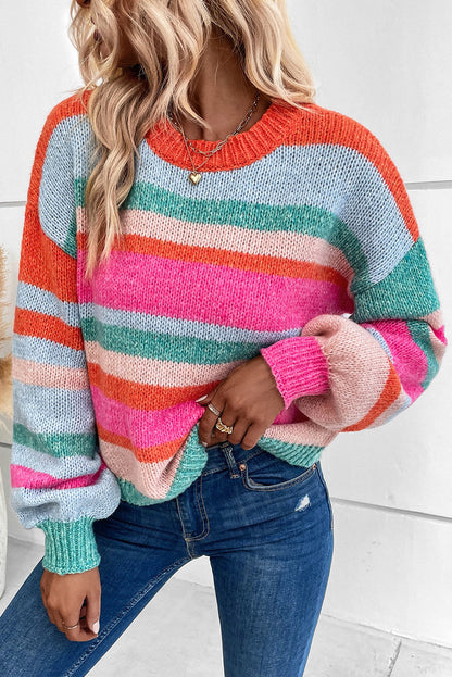 Crew Neck Striped Sweater