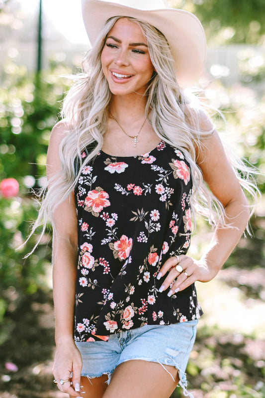 Sleeveless Floral Print Tank Top