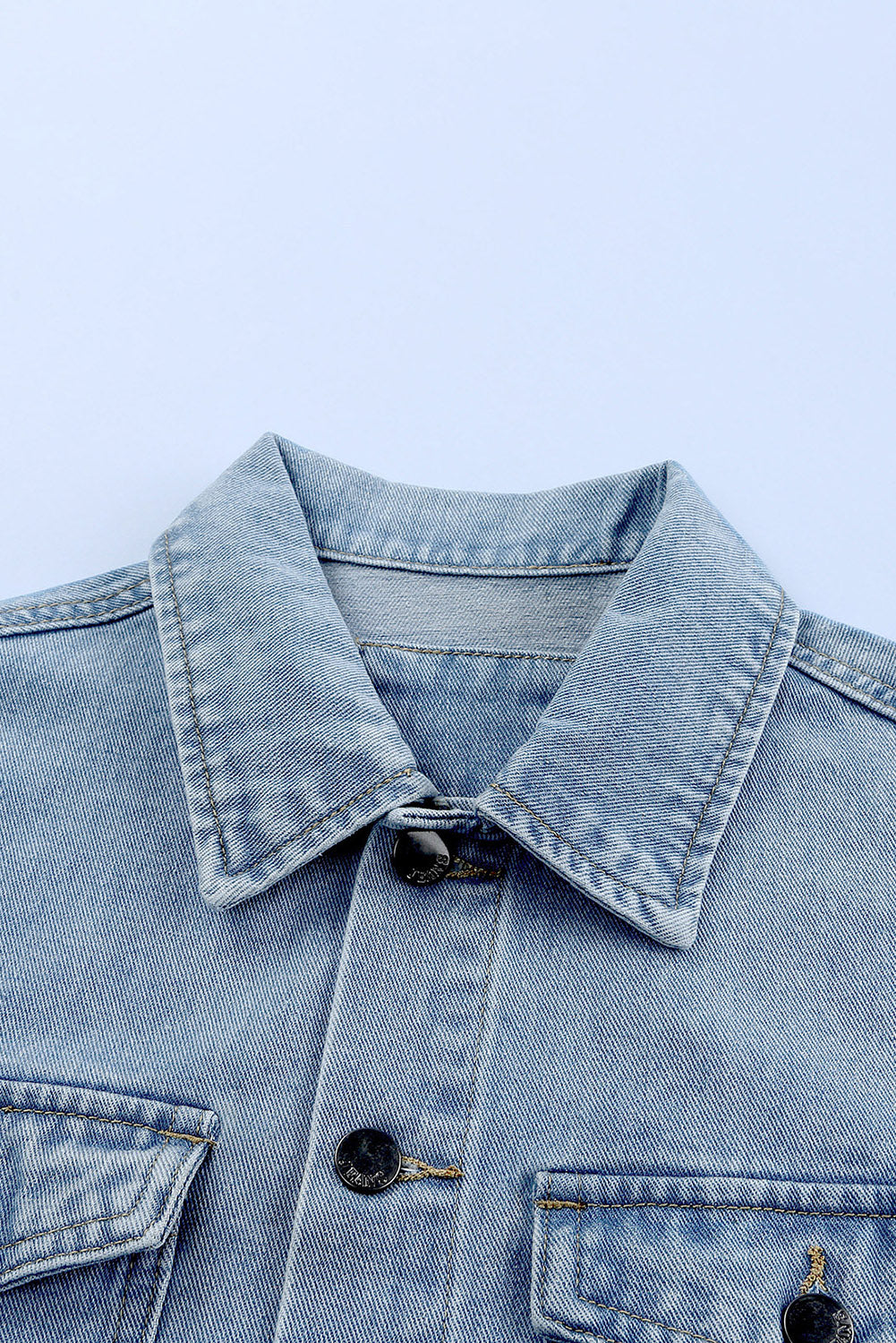 Long Sleeve Button-down Denim Jean Shirt