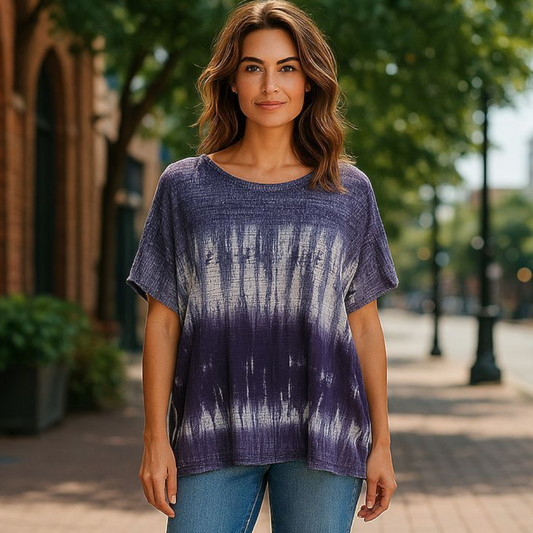 Christopher & Banks Purple Tie-Dye Women's Top