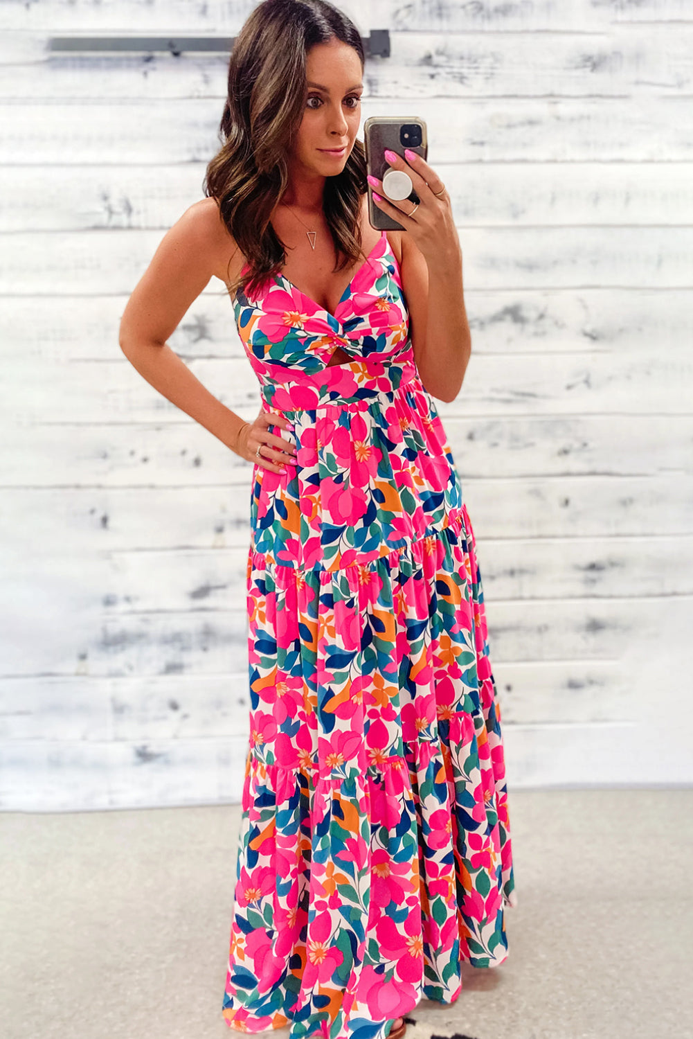 Sleeveless Floral Print Maxi Dress