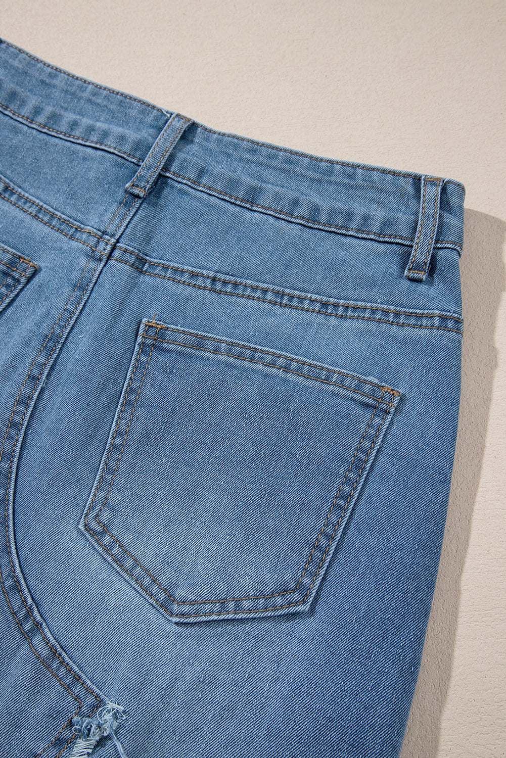 High Rise Denim Blue Jean Midi Skirt