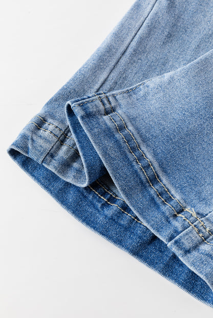 High Rise Factory Faded Boot Cut Denim Blue Jeans