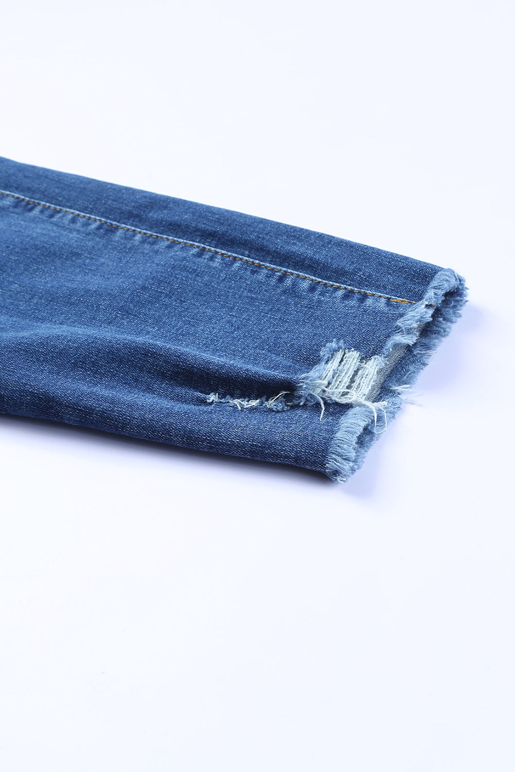 Mid-Rise Distressed Denim Blue Jeans