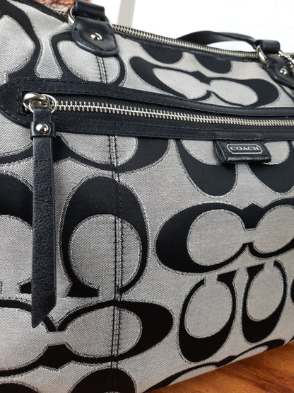 Coach Signature Zip Top Canvas Tote Bag