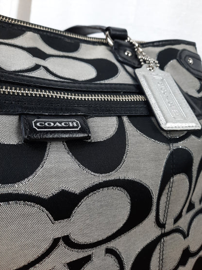 Coach Signature Zip Top Canvas Tote Bag