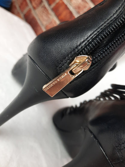 Vince Camuto Women's Black Leather Strappy Caged Heels Shoes Size 9 1/2