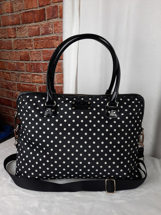 Kate Spade NY Black & White Polka-Dot Laptop Bag