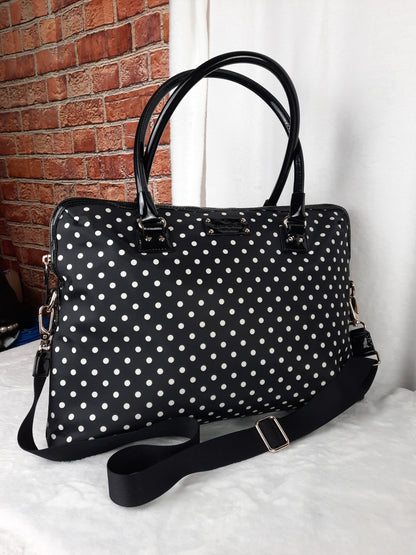 Kate Spade NY Black & White Polka-Dot Laptop Bag