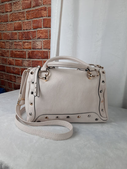 Jessica Simpson White Studded Satchel bag