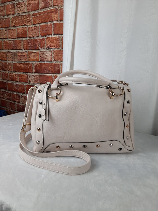 Jessica Simpson White Studded Satchel bag