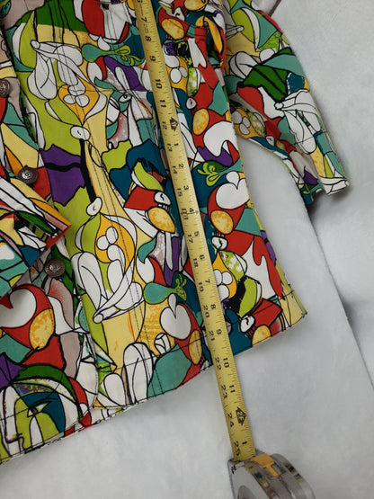 MIRROR IMAGE Retro Pop Art Graphic Print Jacket ~ Size Large