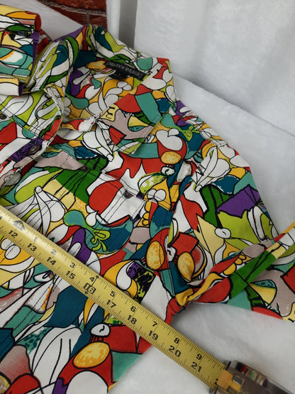 MIRROR IMAGE Retro Pop Art Graphic Print Jacket ~ Size Large