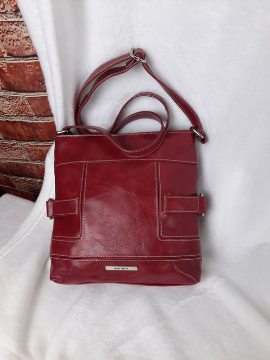 Nine West Red FACTORY DISTRESSED Crossbody NWOT