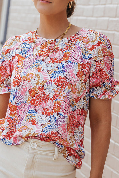 Sleeveless Floral Print Top