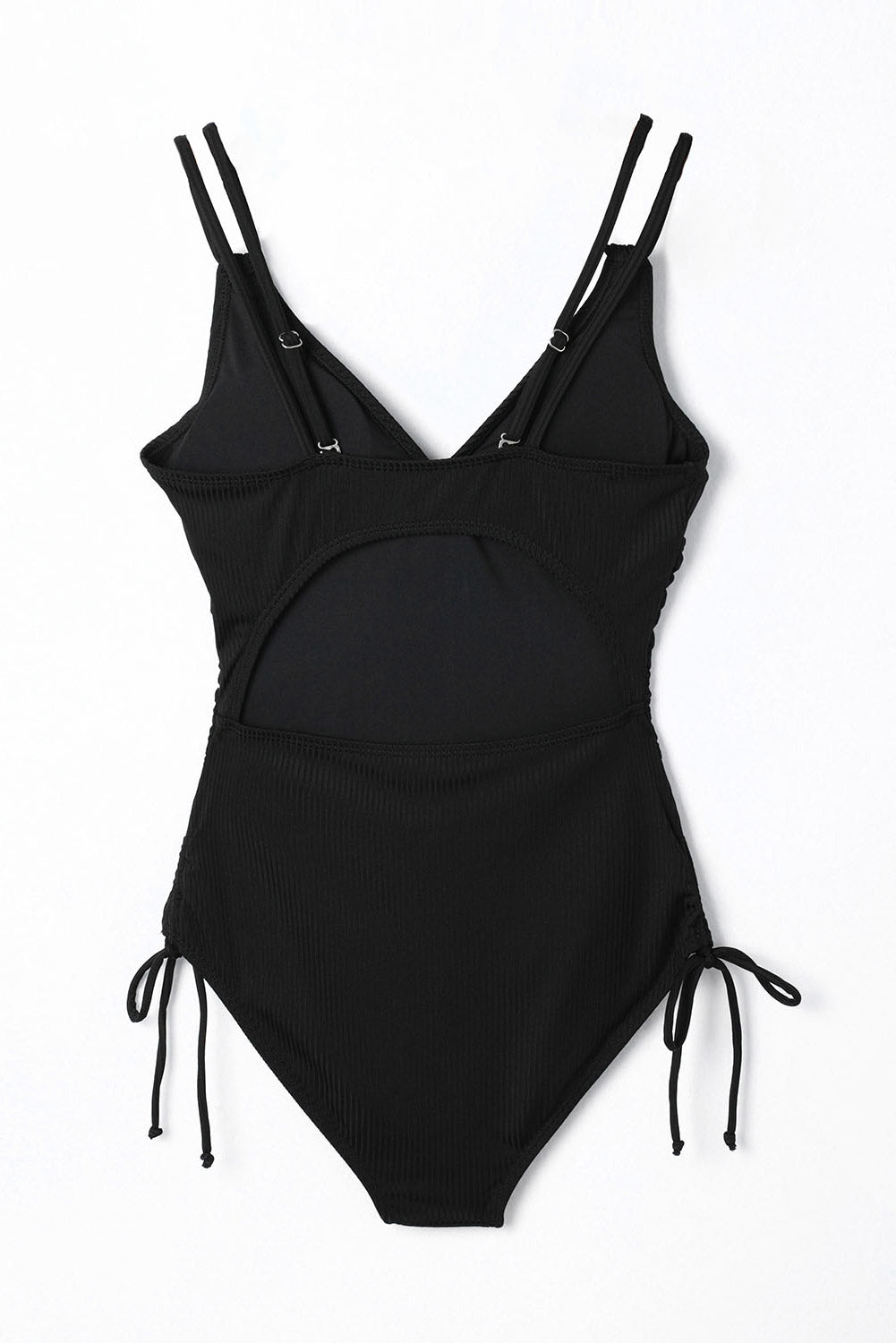 One-Piece Deep V-neck Black Swimsuit