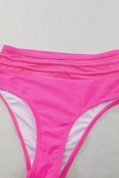 Two-piece High-Cut Pink Scalloped Swimsuit