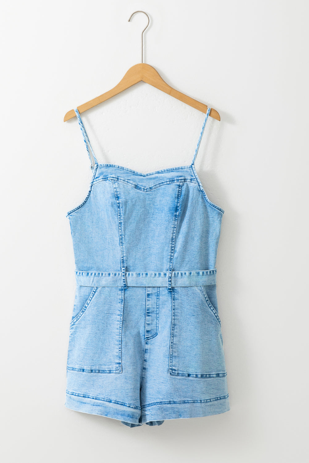 Sleeveless Denim Blue Jean Romper