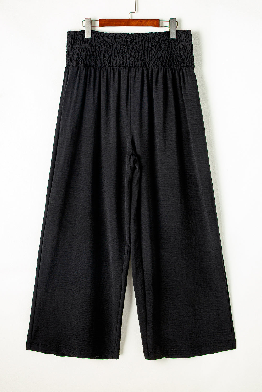 High Rise Wide Leg Black Casual Pants