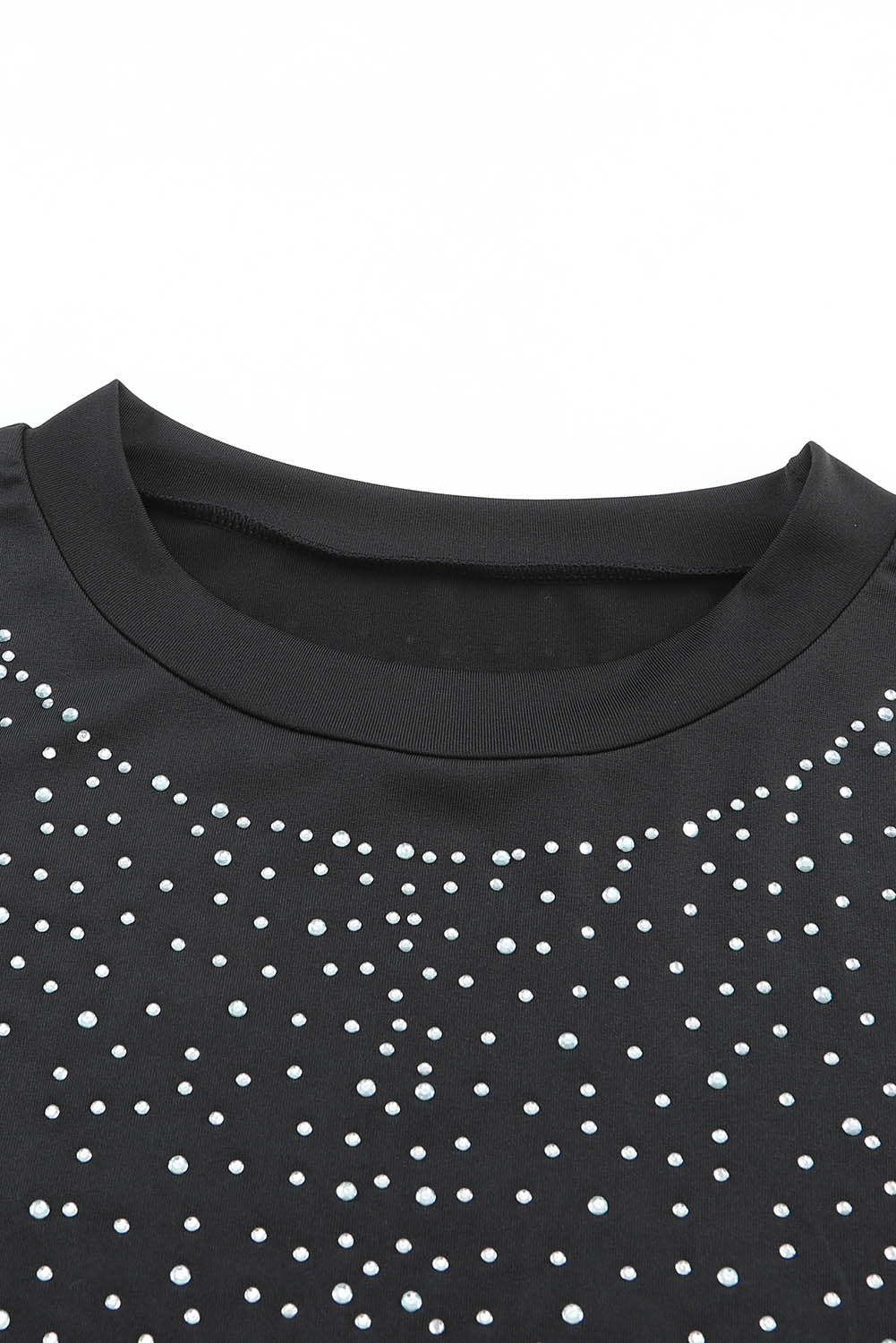 Short Sleeve Sheer Black Studded Bodysuit