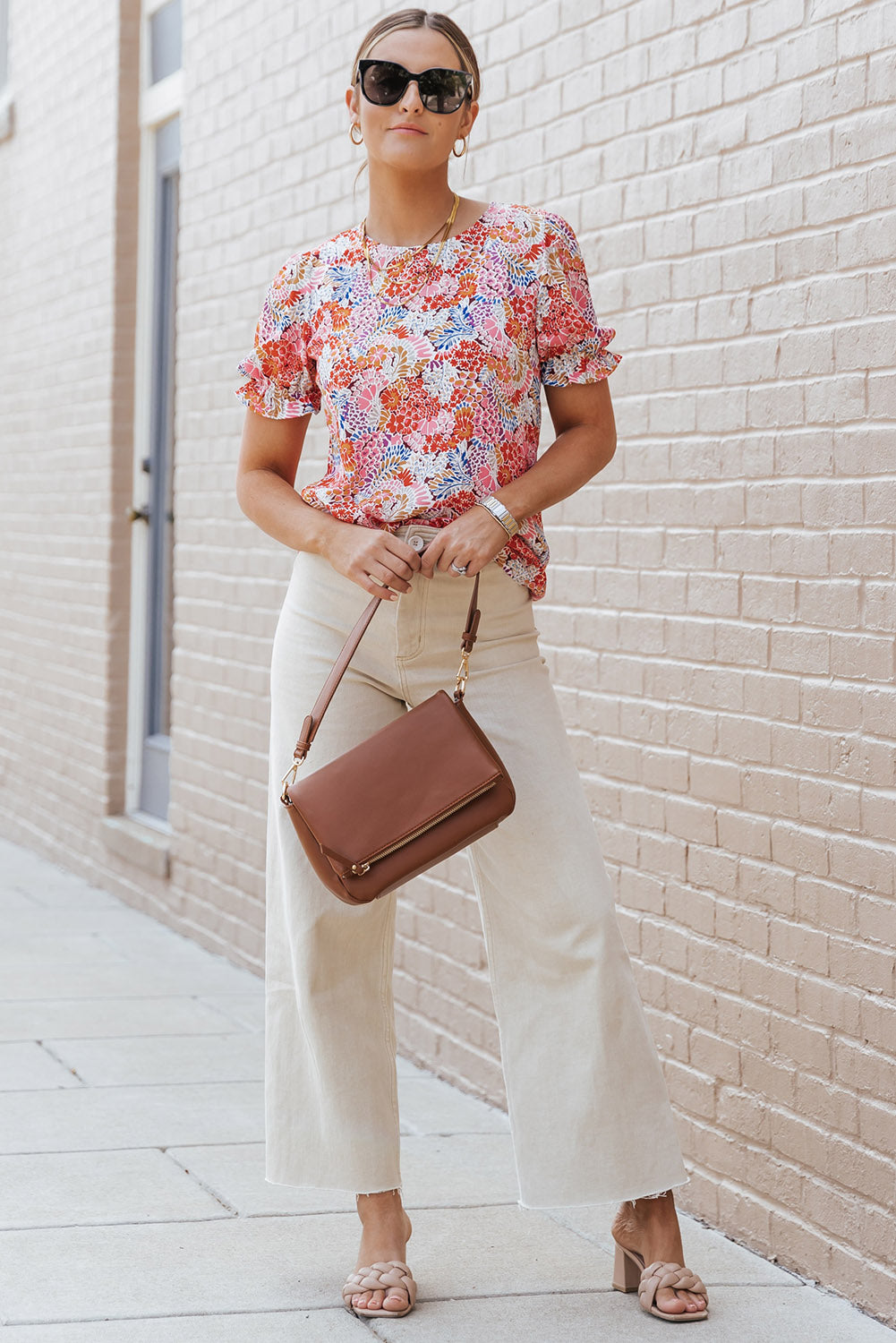 Sleeveless Floral Print Top