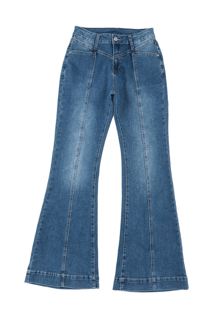 High Rise Medium Wash Flare Jeans