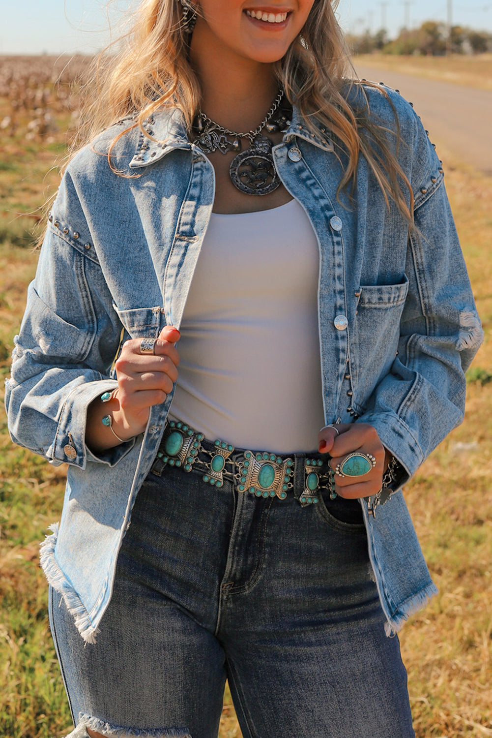 Long Sleeve Button-down Denim Jean Jacket