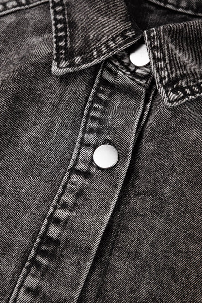 1/2 Sleeve Button-down Denim Jean Dress