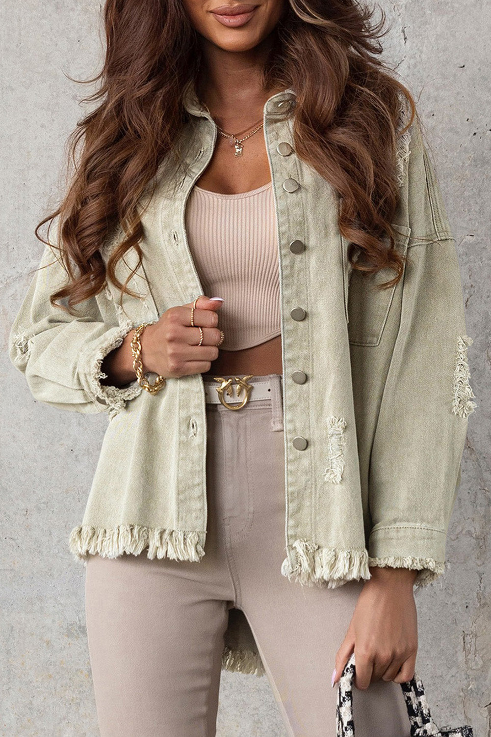 Long Sleeve Button-down Denim Jean Jacket