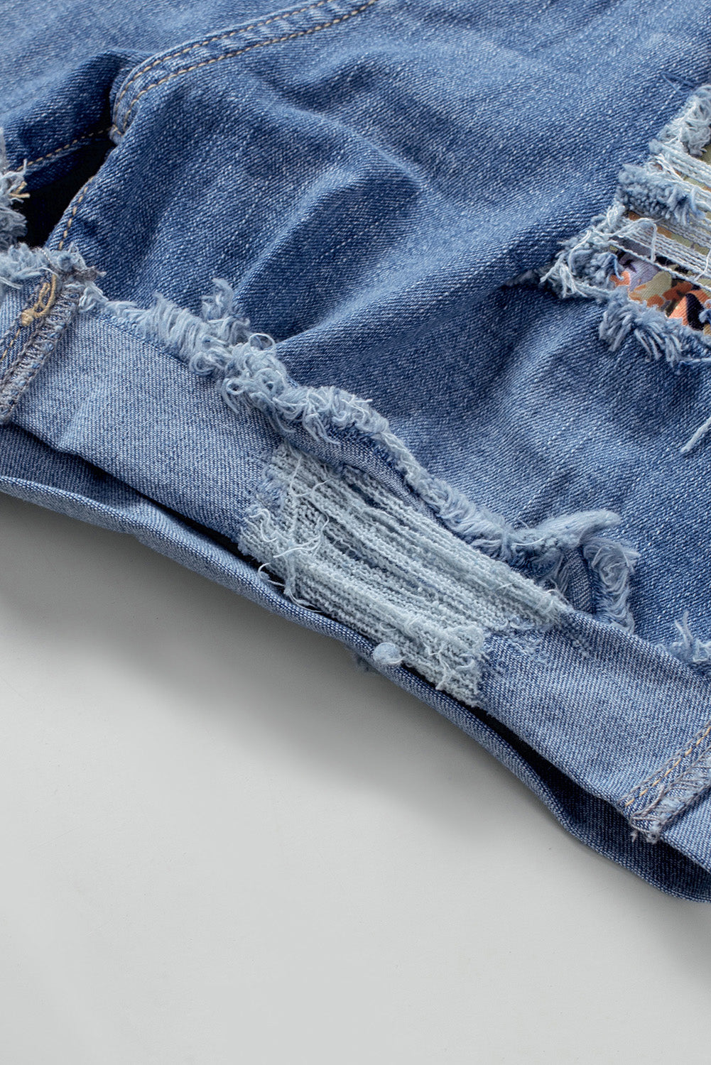 Mid-Rise Distressed Denim Blue Jeans