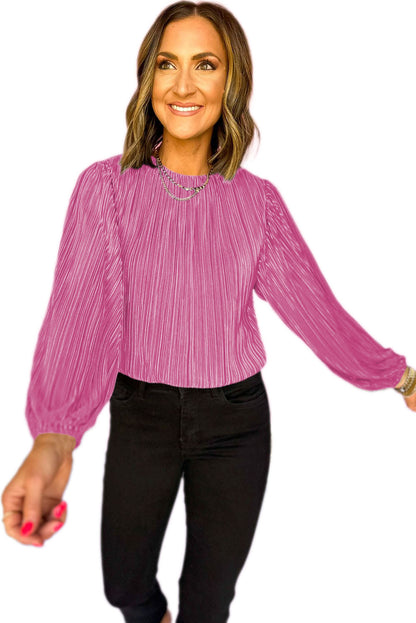 Long Sleeve Shimmering Pink Top