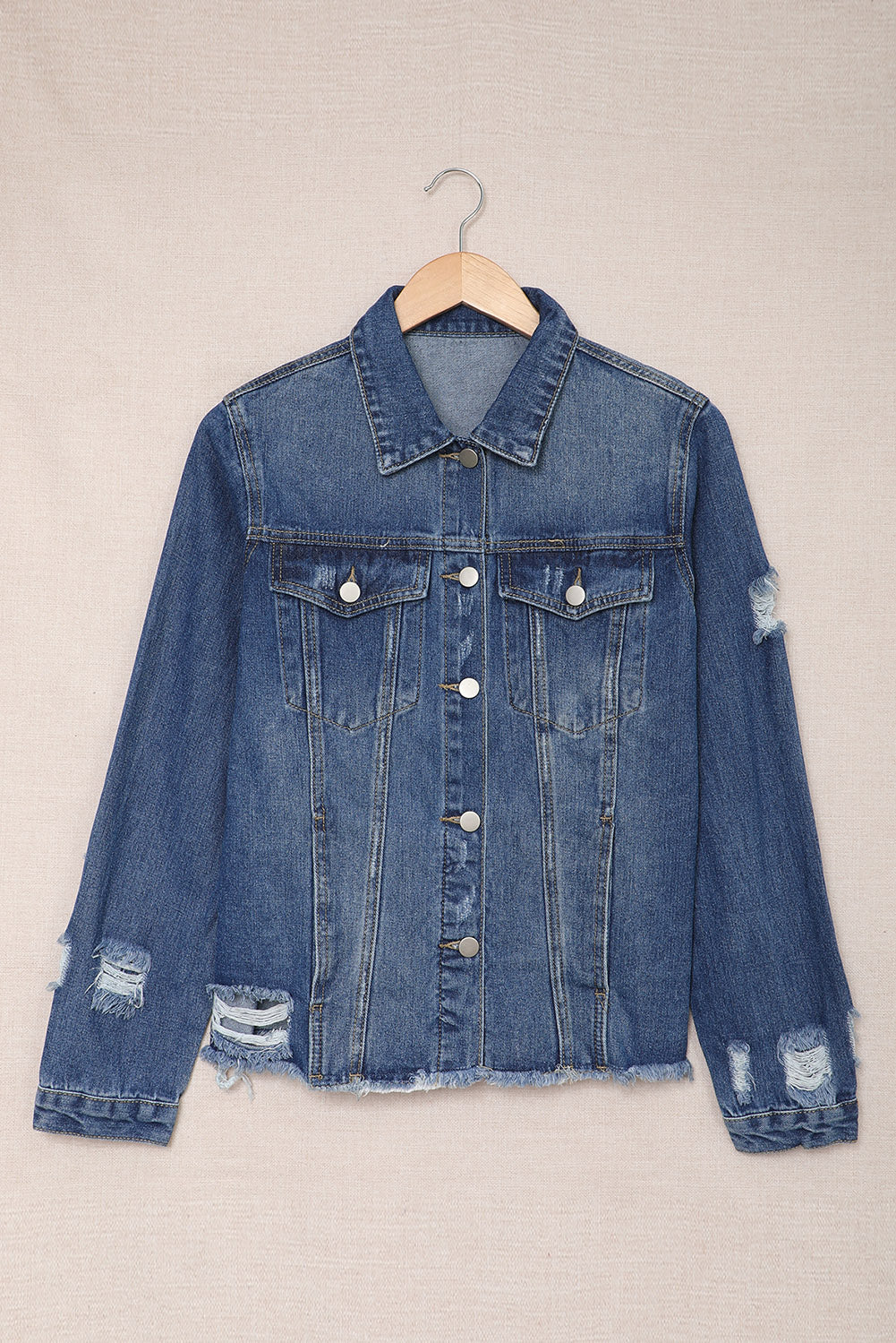 Long Sleeve Button-down Denim Jean Jacket