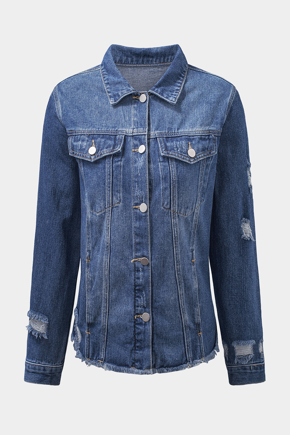 Long Sleeve Button-down Denim Jean Jacket