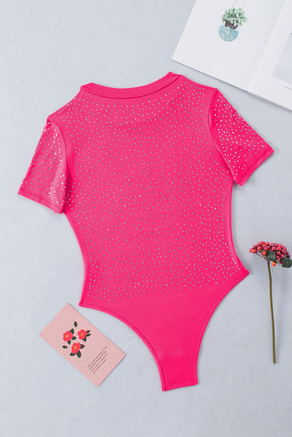 Long Sleeve Studded Pink Bodysuit