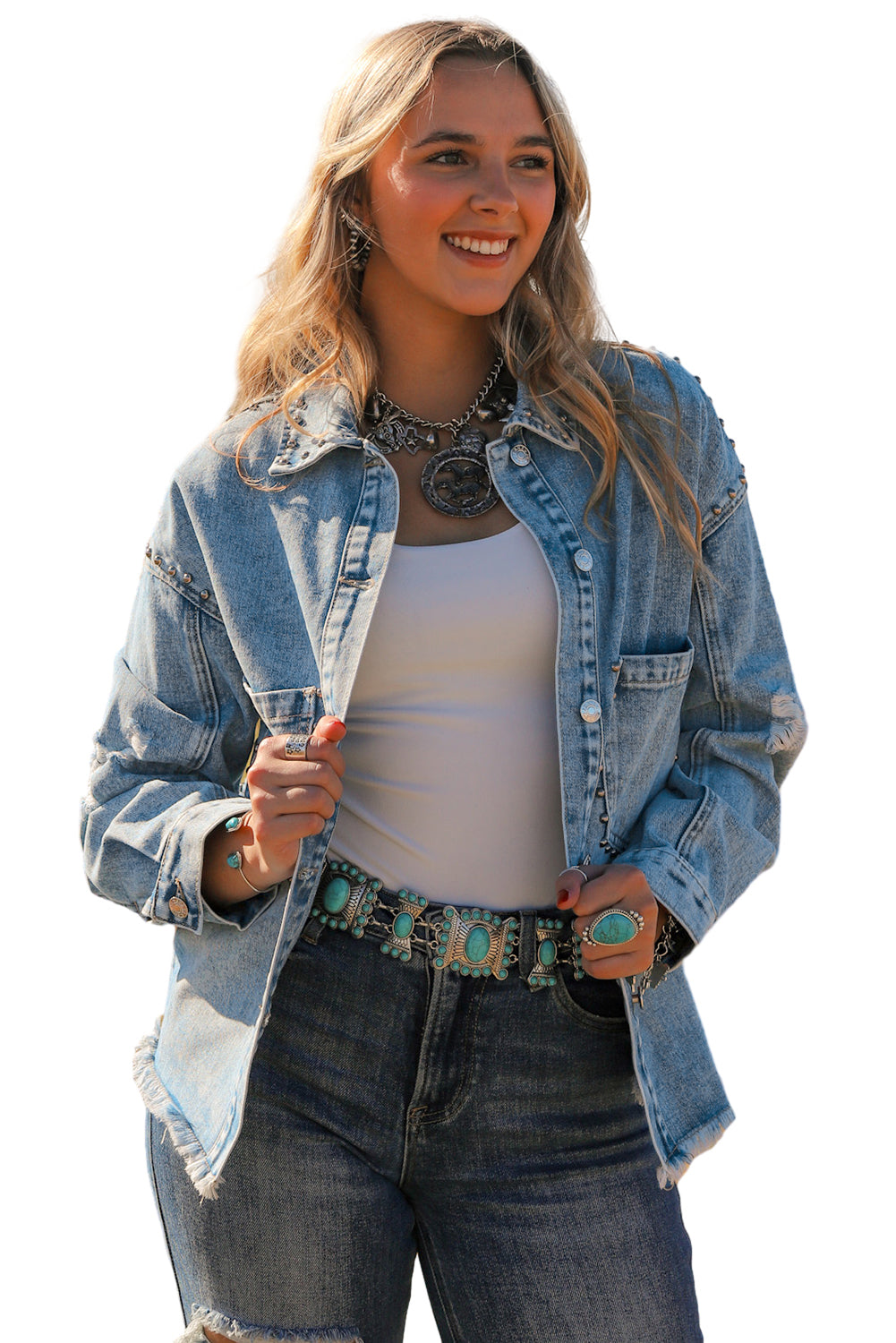 Long Sleeve Button-down Denim Jean Jacket