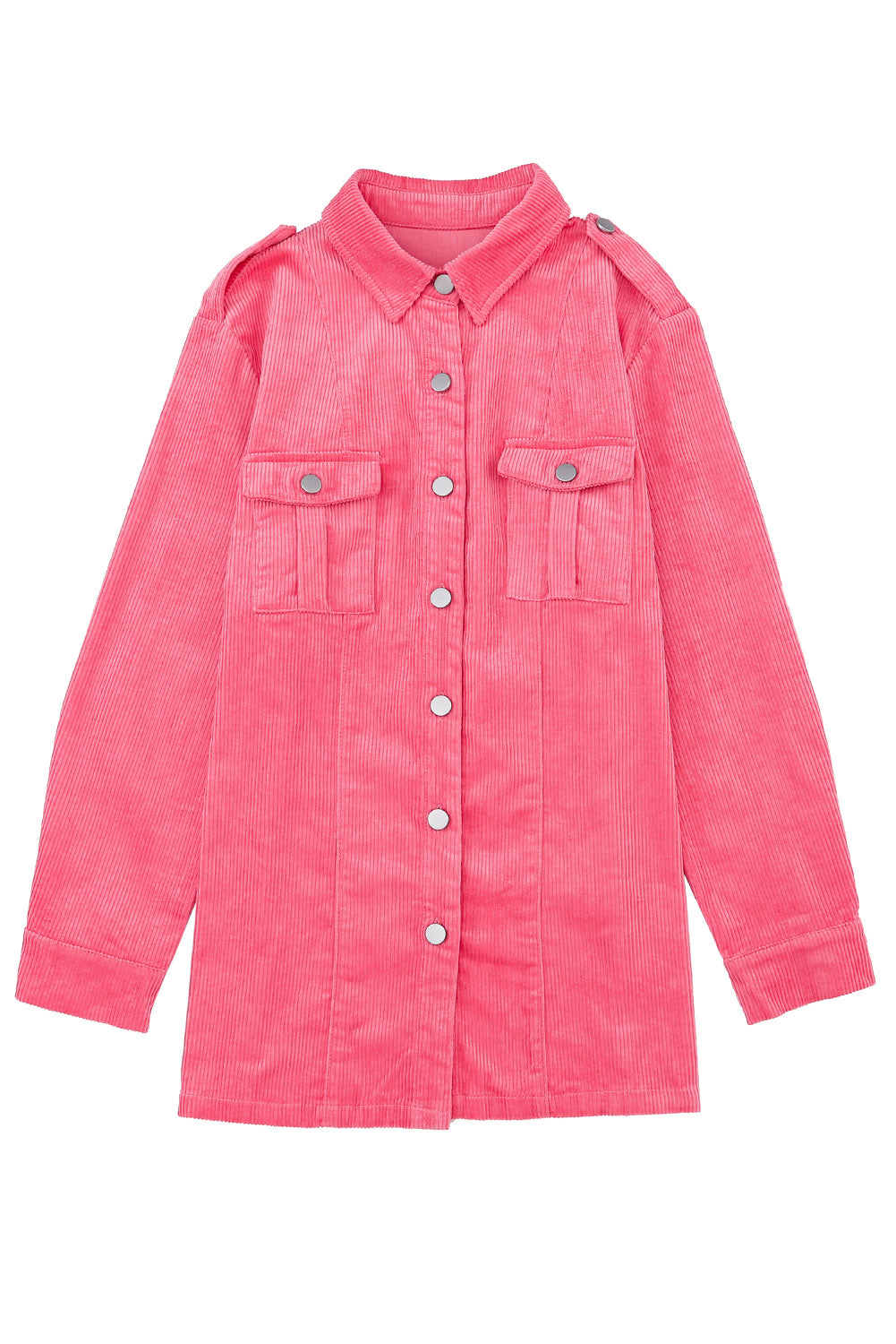 Long Sleeve Button-down Pink Denim Jean Jacket