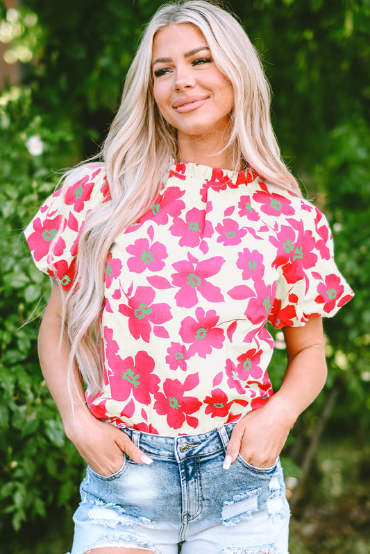 Short Sleeve Floral print Top