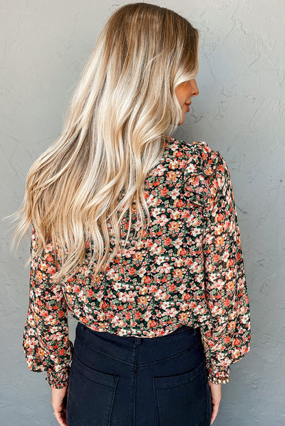 Long Sleeve Floral Print Blouse