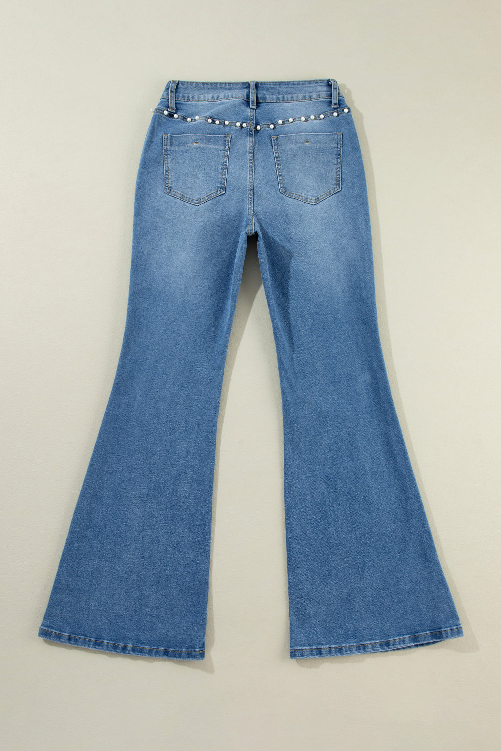 High Rise Factory Faded Flared Leg Jeans