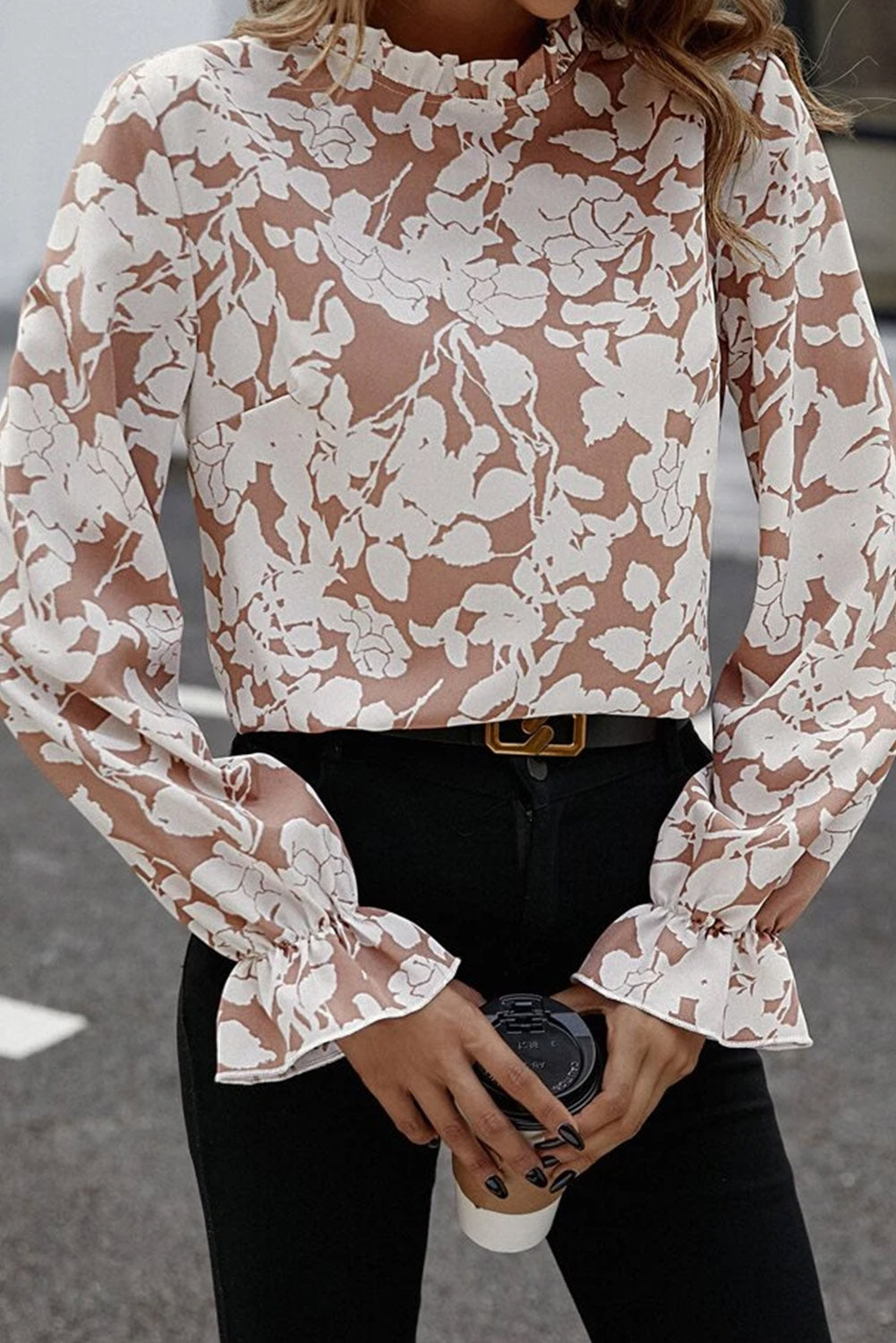 Long Sleeve Floral Print Top