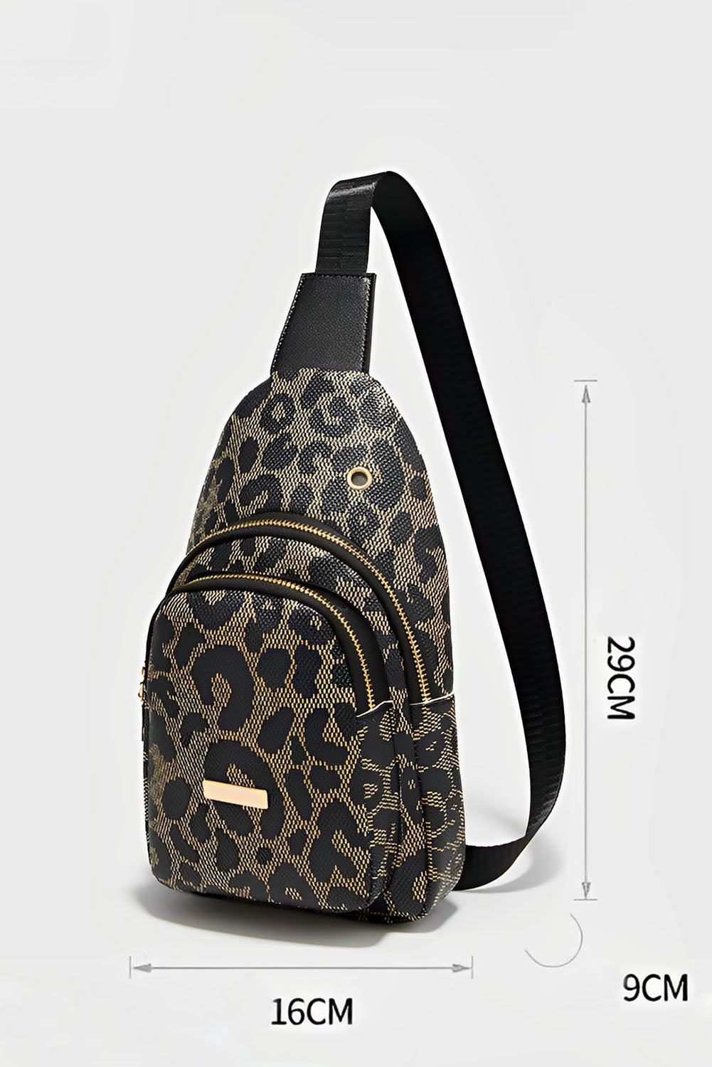 Faux Leather Leopard print Sling Bag