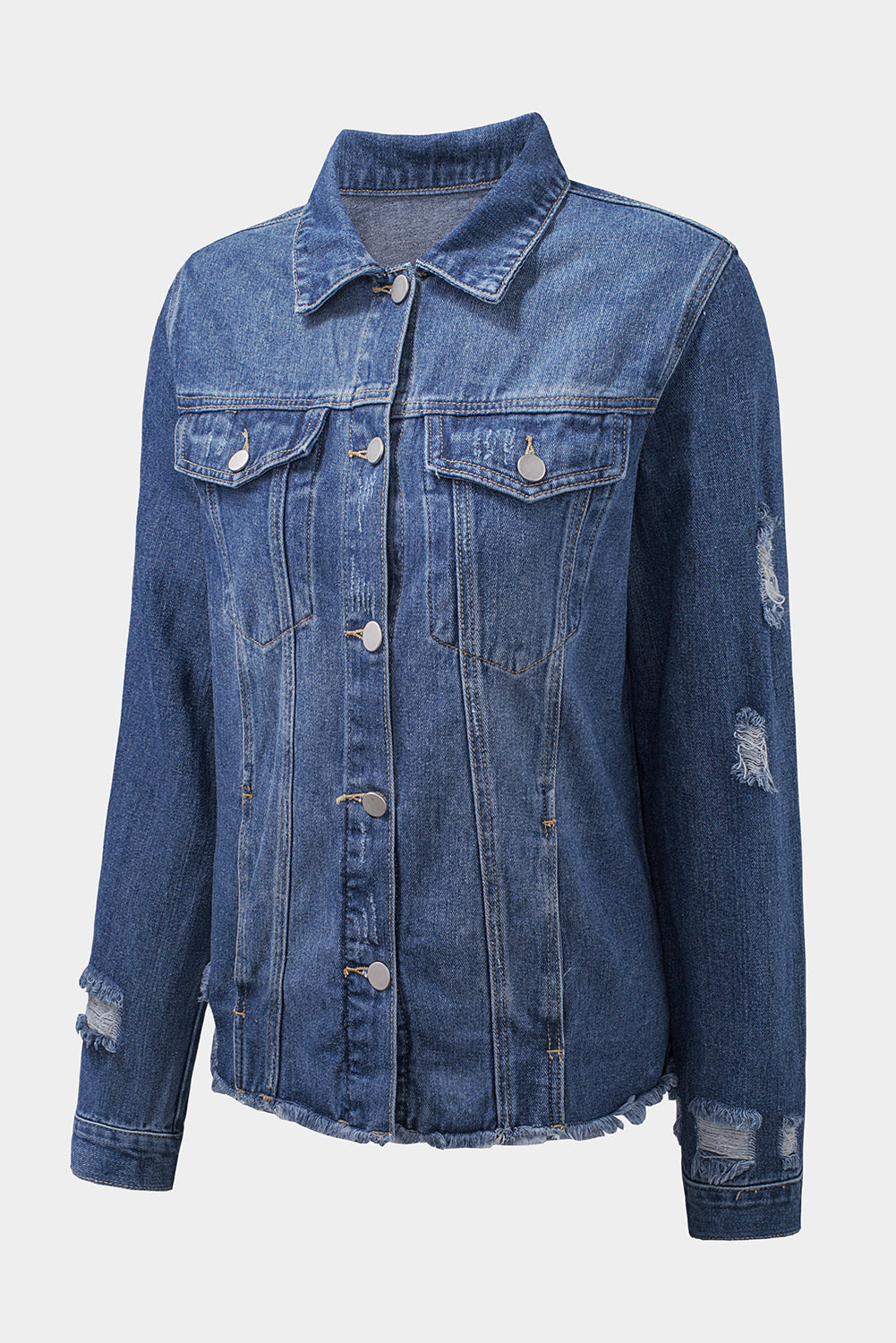 Long Sleeve Button-down Denim Jean Jacket