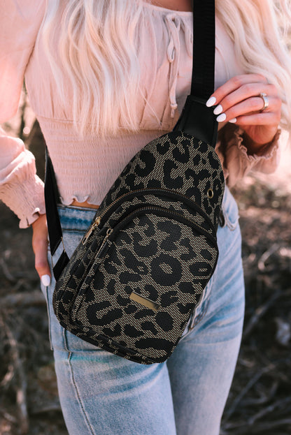 Faux Leather Leopard print Sling Bag