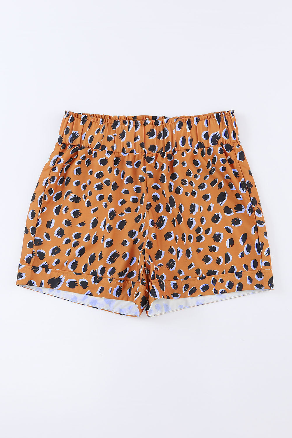 High Rise Leopard Print Casual Shorts