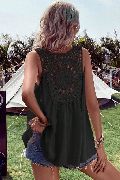 Sleeveless Bohemian Crochet Tank Top