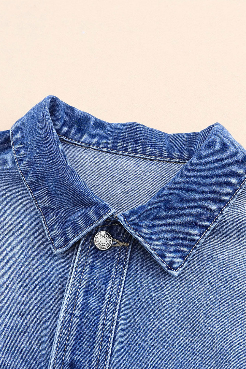 Long Sleeve Button-down Oversized Denim Blue Jean Jacket