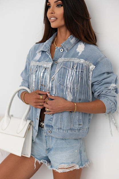 Long Sleeve Button-down Denim Jean Jacket