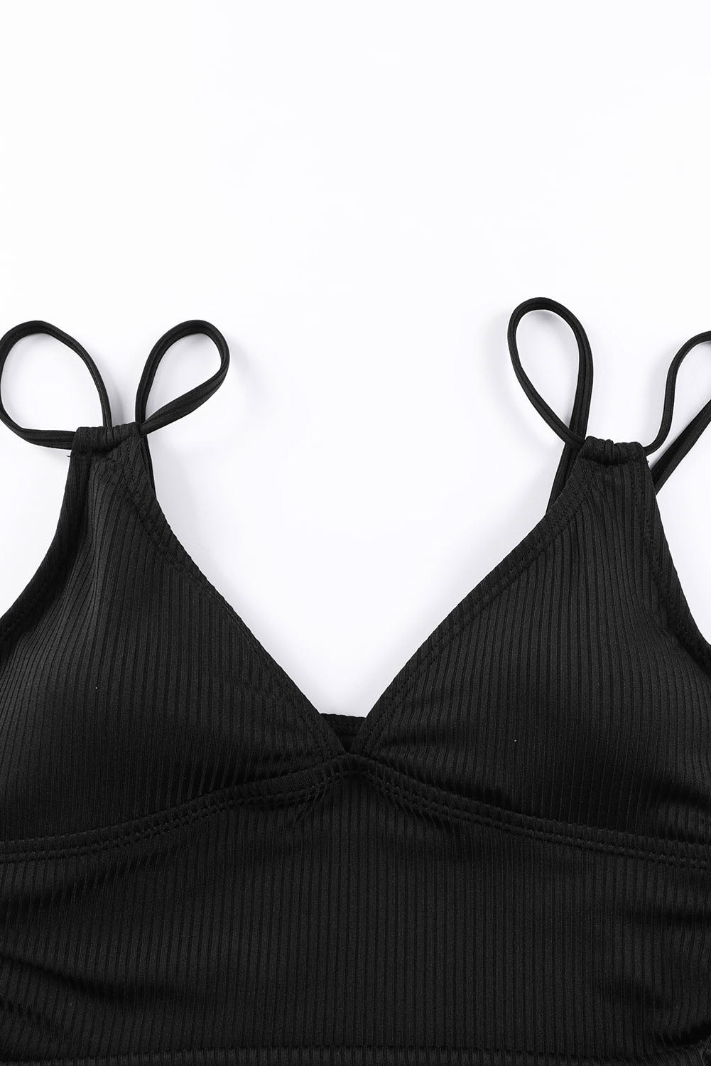 One-Piece Deep V-neck Black Swimsuit