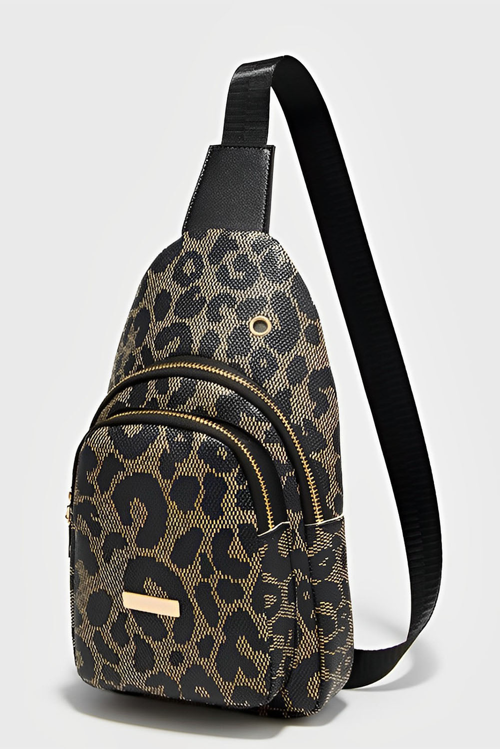 Faux Leather Leopard print Sling Bag